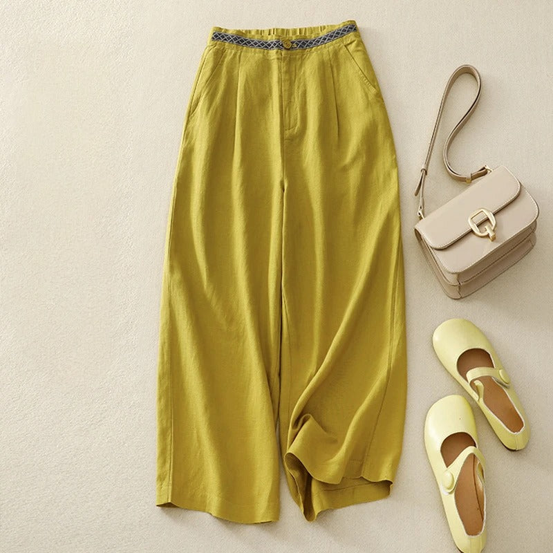 Vittoria Wide-Leg Linen Trousers
