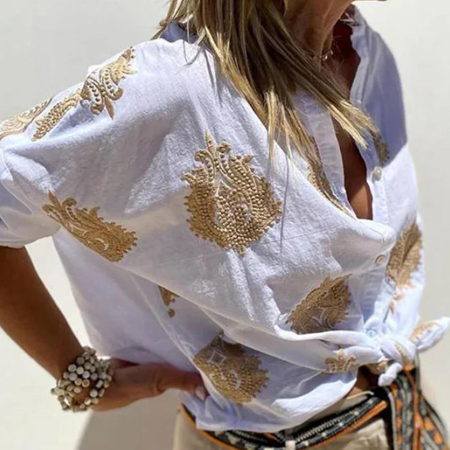 SOLÈNE FLORAL BUTTON-UP BLOUSE