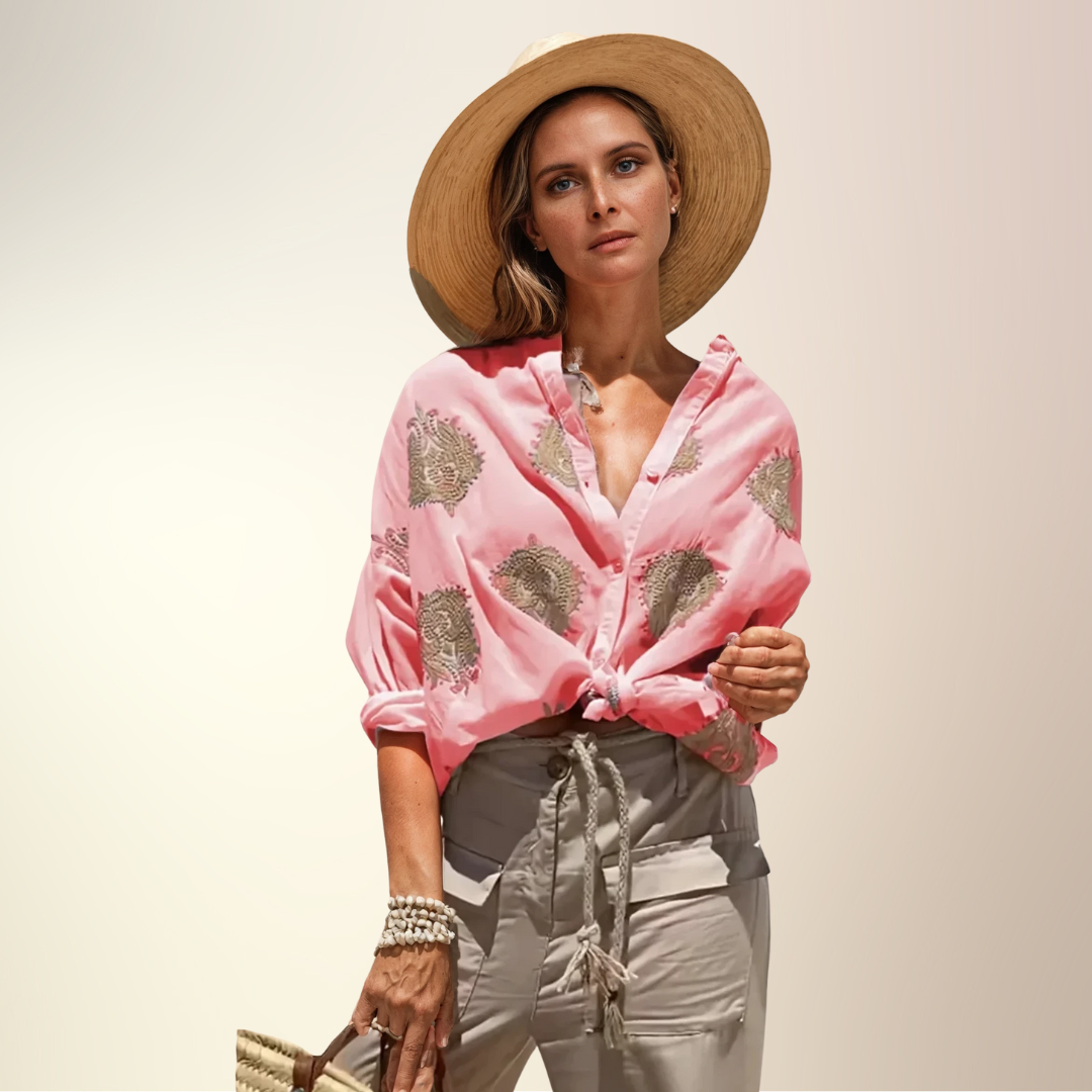 SOLÈNE FLORAL BUTTON-UP BLOUSE