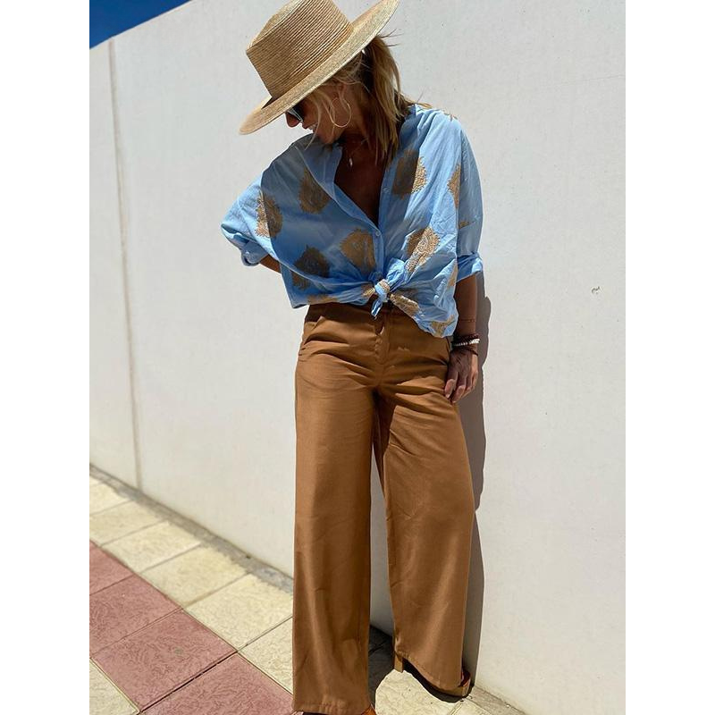 SOLÈNE FLORAL BUTTON-UP BLOUSE