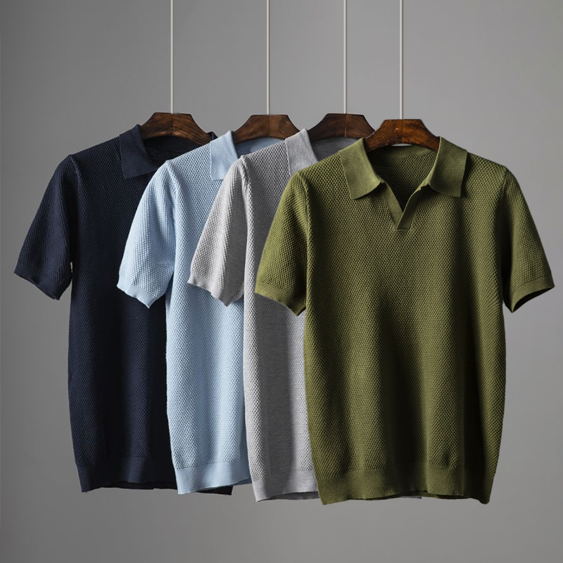 RENZO TEXURED COTTON POLO