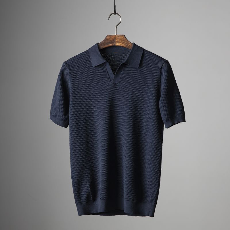 RENZO TEXURED COTTON POLO
