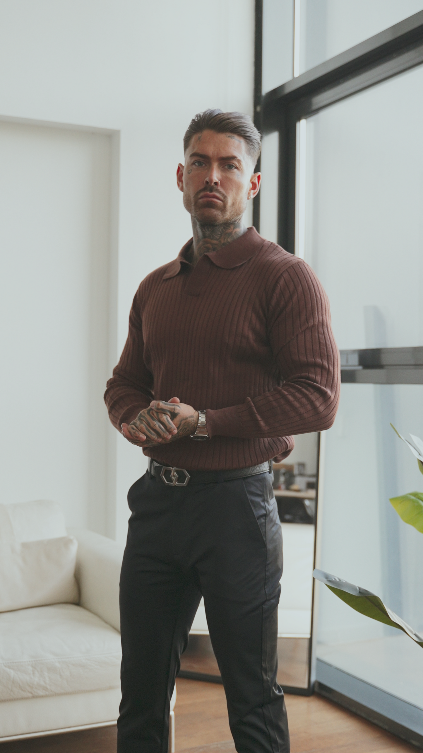 MUSKELFIT-STRICKPULLOVER