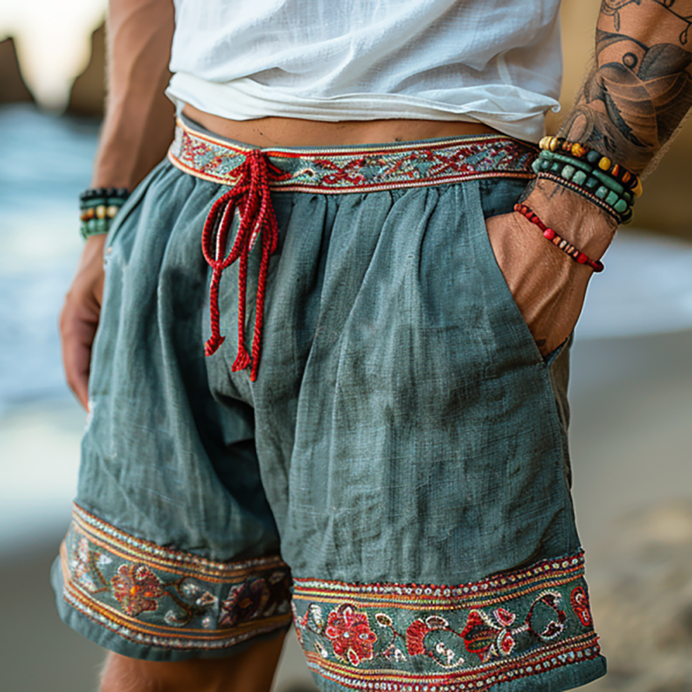 SOLEIL EMBROIDERED SHORTS