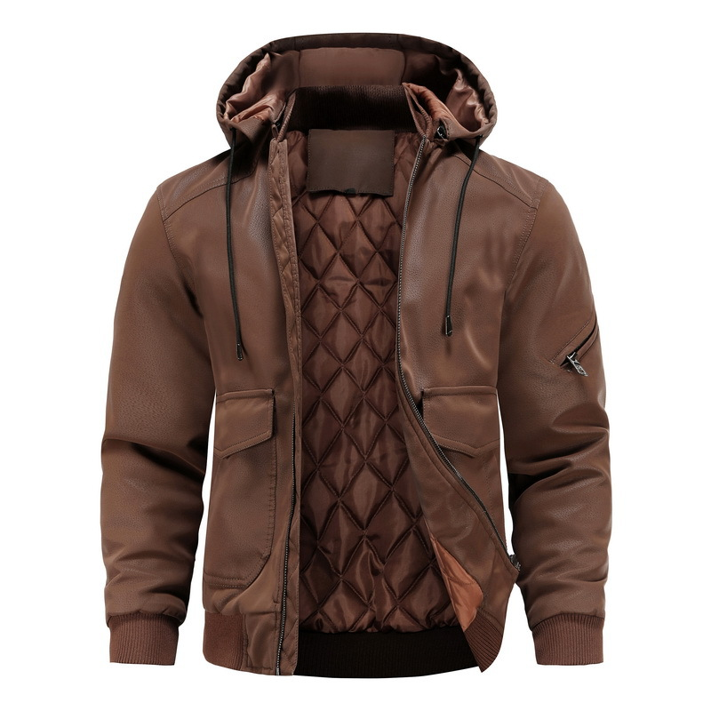 DANTE LEATHER HOODED JACKET
