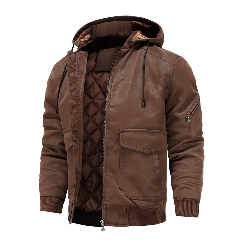 DANTE LEATHER HOODED JACKET