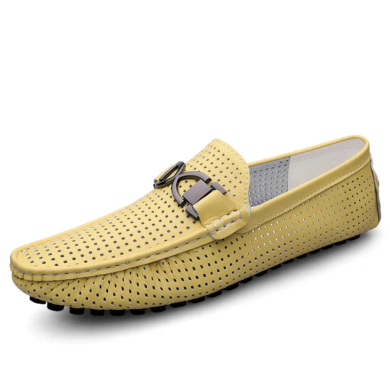 Lucent Perforated Driving Loafers