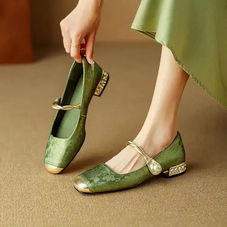 Valencia Jewel Heel Pumps