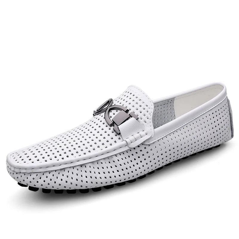 Lucent Perforated Driving Loafers