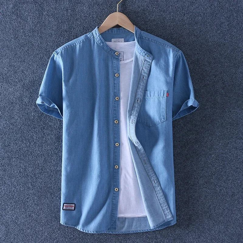 LEONE MANDARIN DEMIN SHIRT