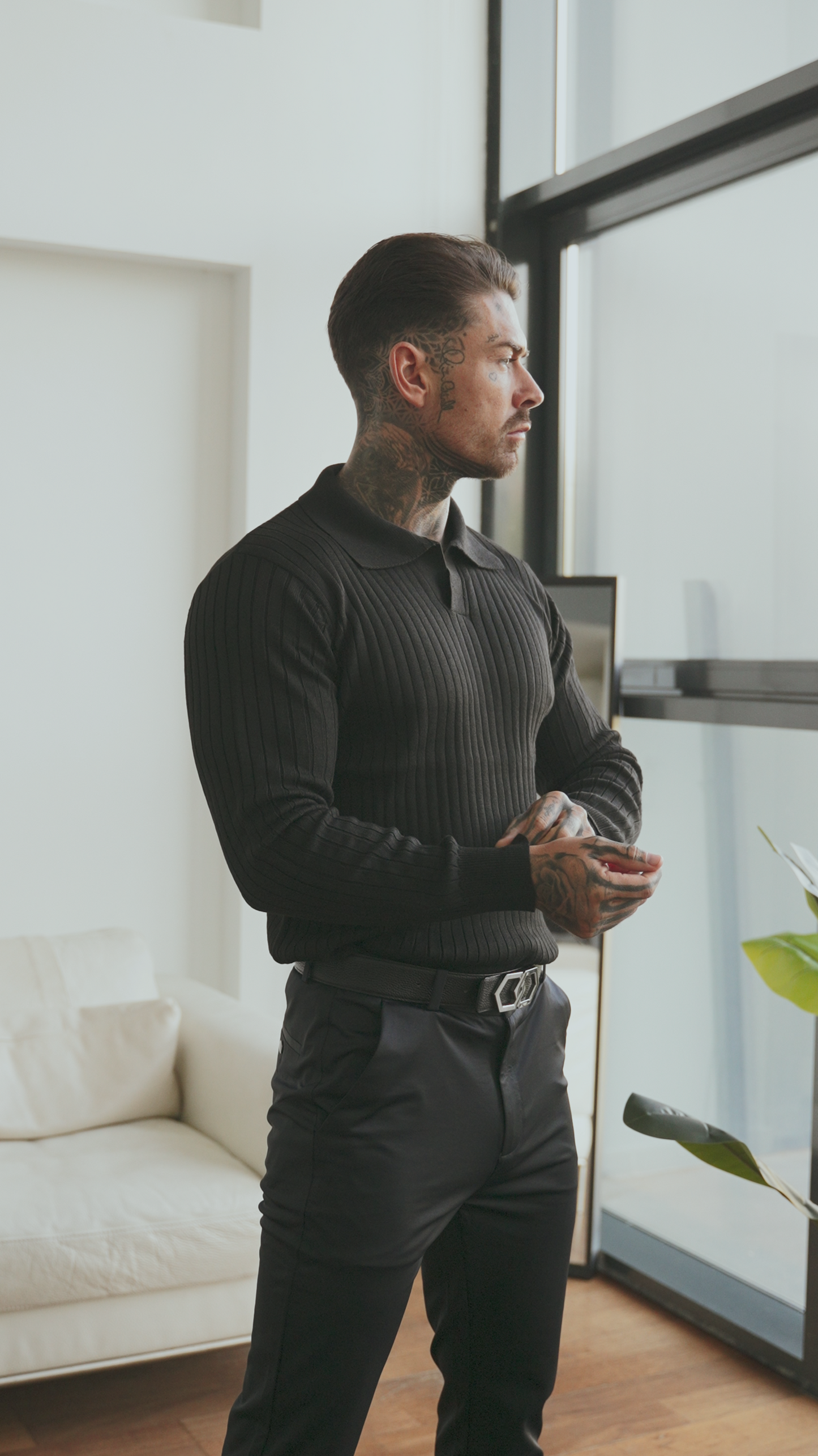MUSKELFIT-STRICKPULLOVER