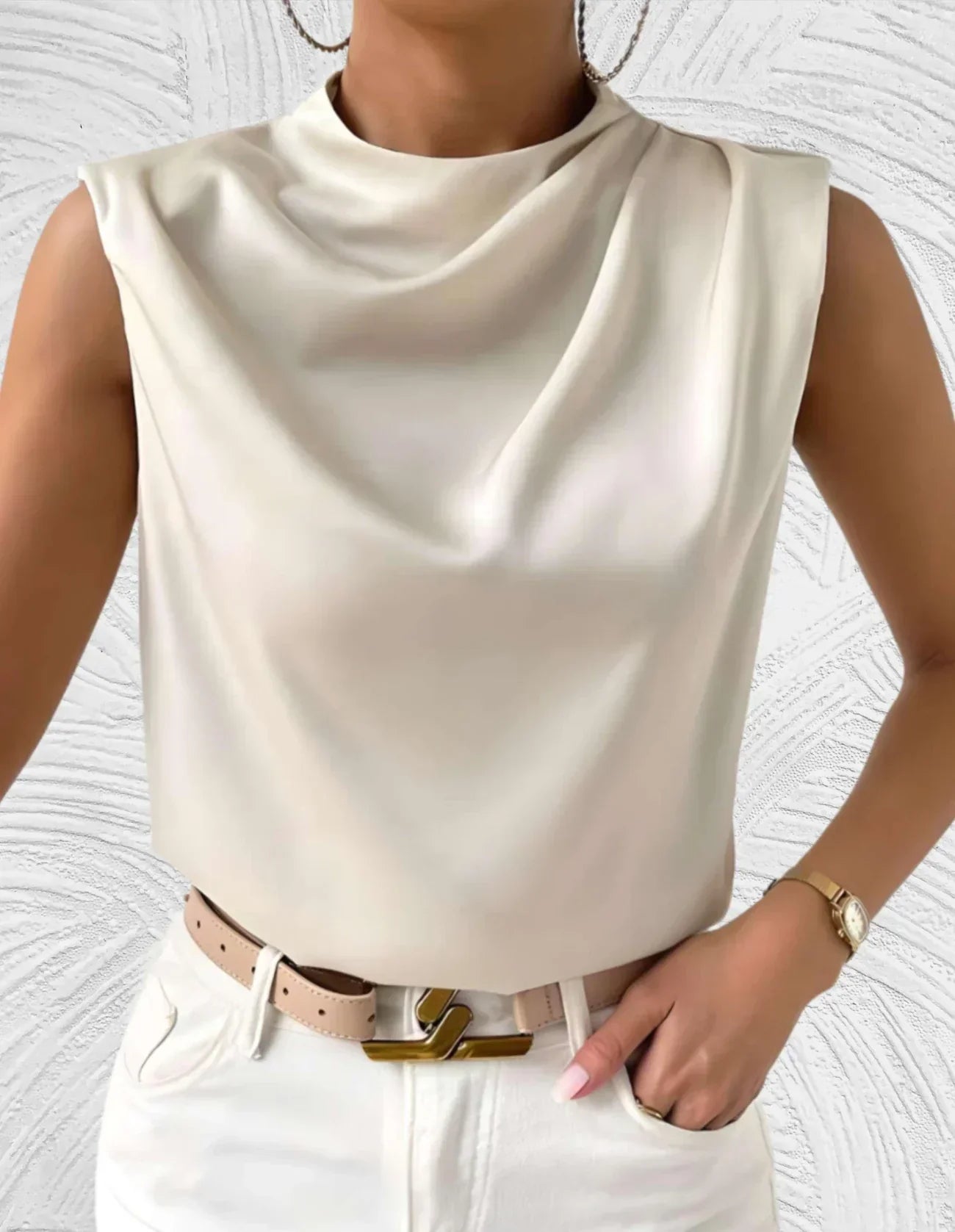 ELIRA SATIN BUTTON-UP BLOUSE