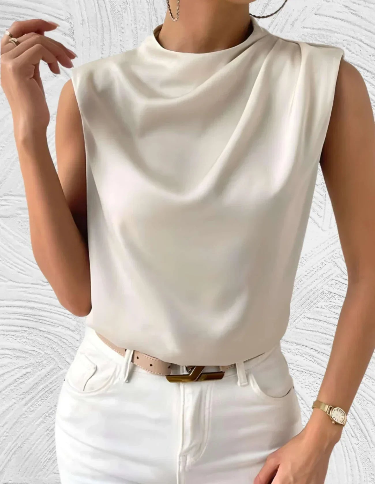 ELIRA SATIN BUTTON-UP BLOUSE