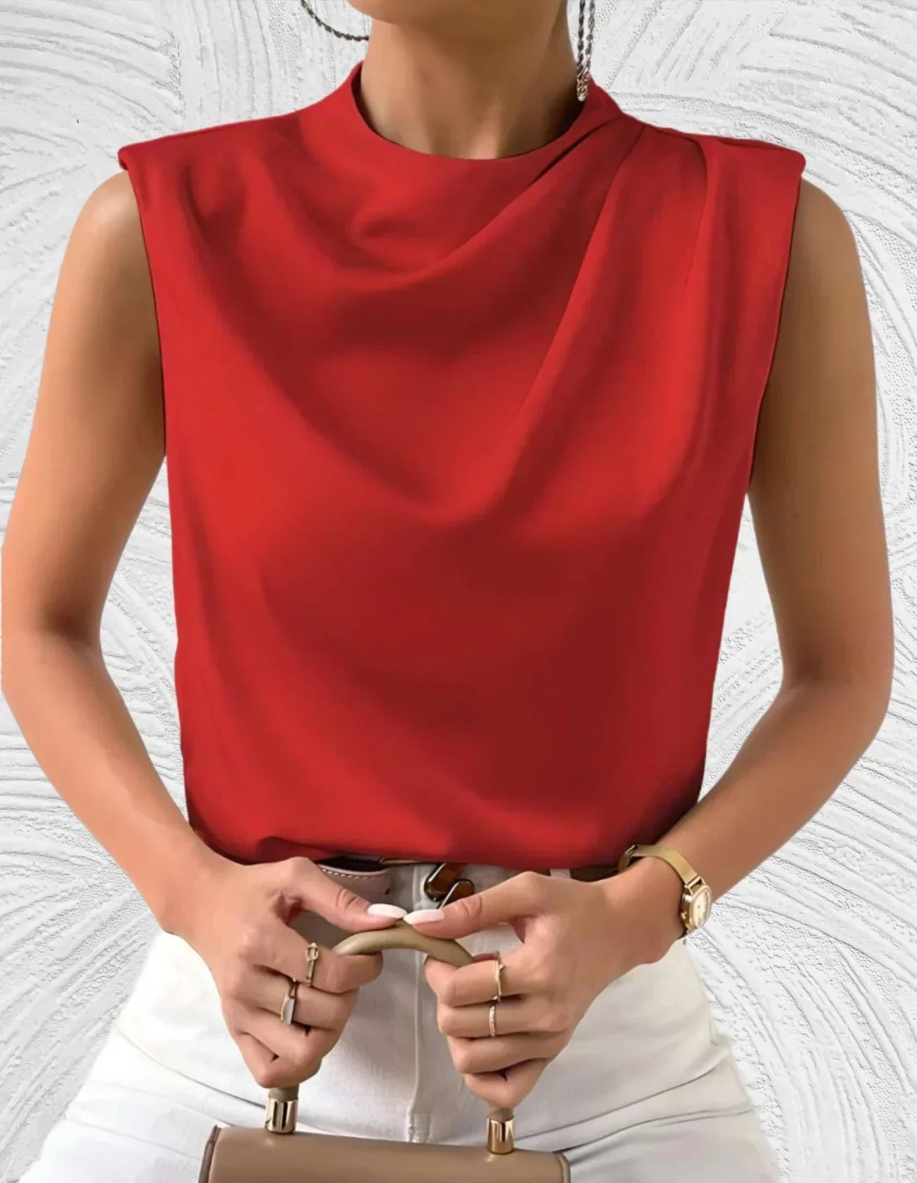 ELIRA SATIN BUTTON-UP BLOUSE