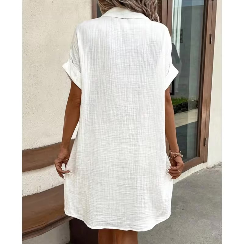 Élise Linen Button-Down Dress