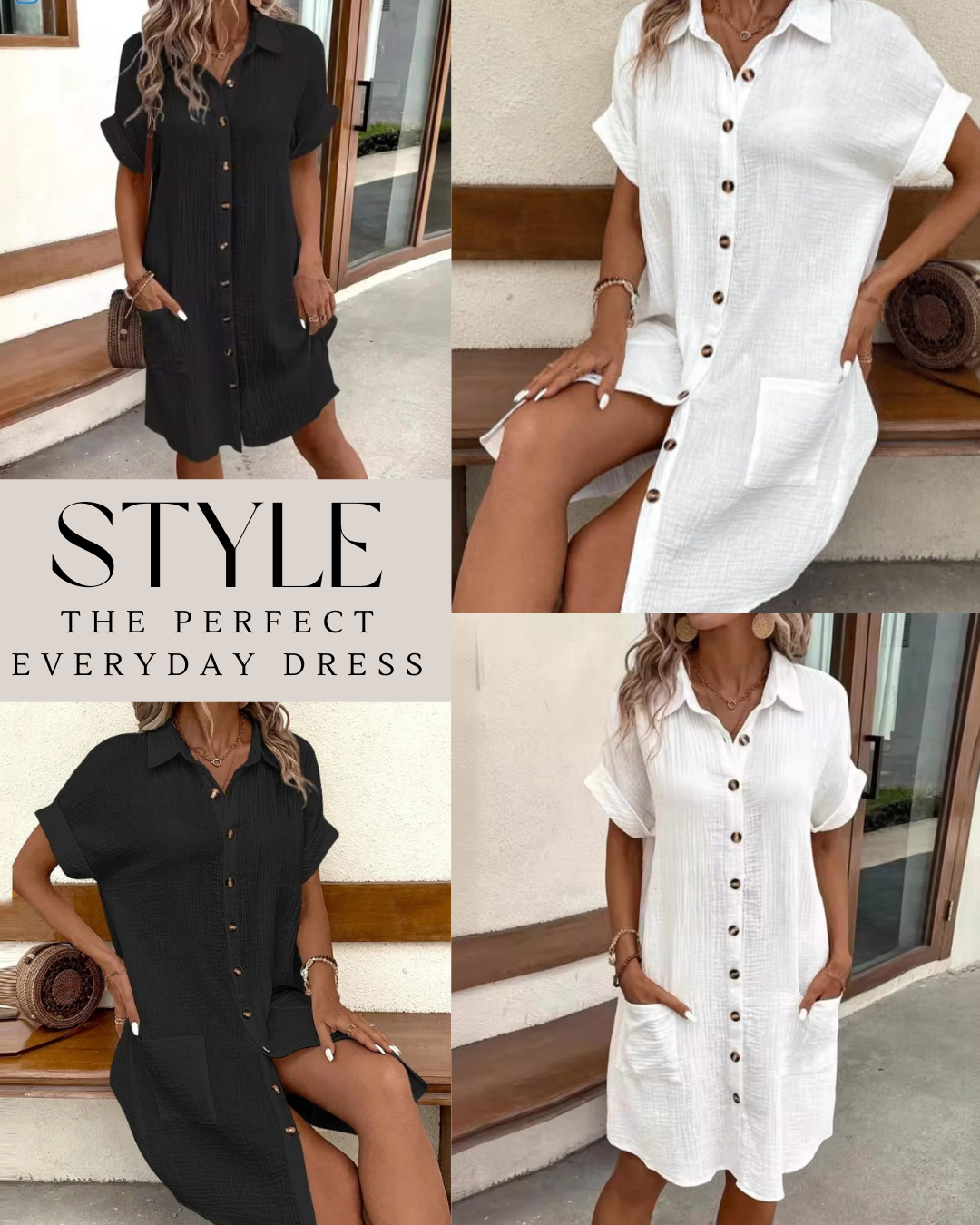 Élise Linen Button-Down Dress