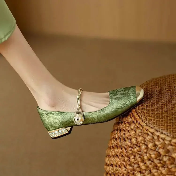 Valencia Jewel Heel Pumps