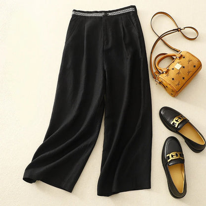 Vittoria Wide-Leg Linen Trousers