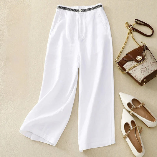 Vittoria Wide-Leg Linen Trousers