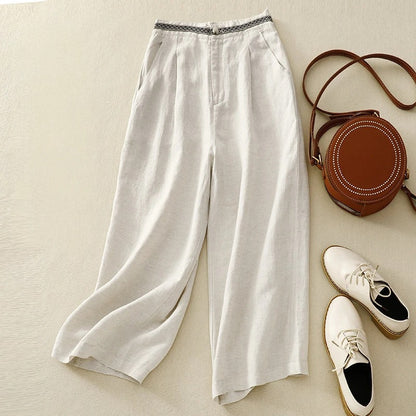 Vittoria Wide-Leg Linen Trousers