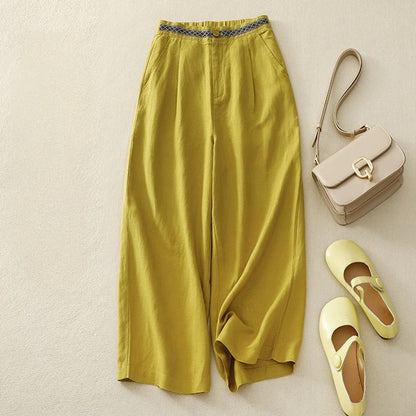 Vittoria Wide-Leg Linen Trousers