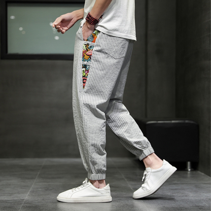 SOHO ART STRIPED JOGGERS