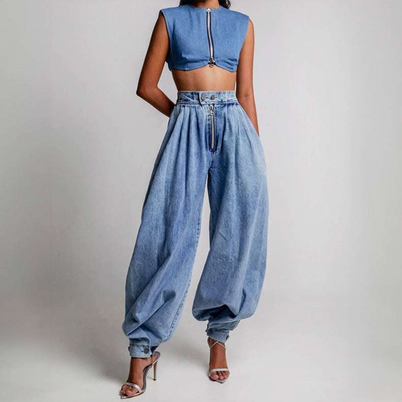Varia Balloon Denim Trousers