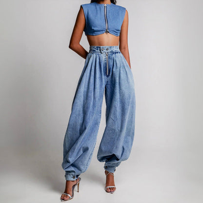 Varia Balloon Denim Trousers