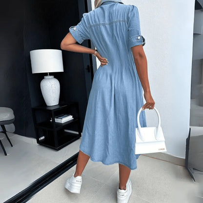 SIENA DENIM MIDI DRESS
