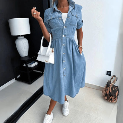 SIENA DENIM MIDI DRESS