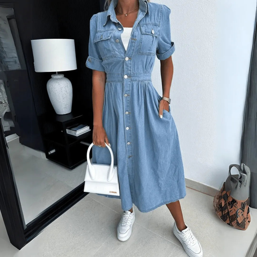 SIENA DENIM MIDI DRESS