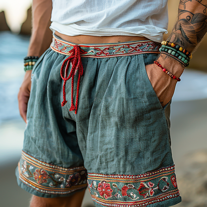 SOLEIL EMBROIDERED SHORTS
