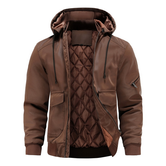 DANTE LEATHER HOODED JACKET