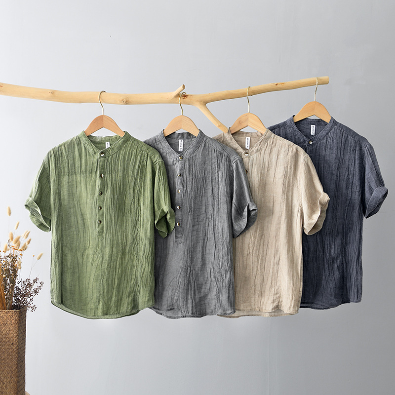 TERRA LINEN GRANDAD SHIRT
