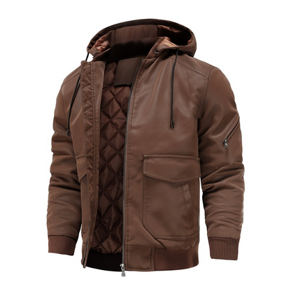 DANTE LEATHER HOODED JACKET