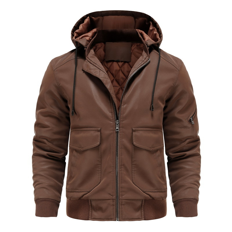 DANTE LEATHER HOODED JACKET