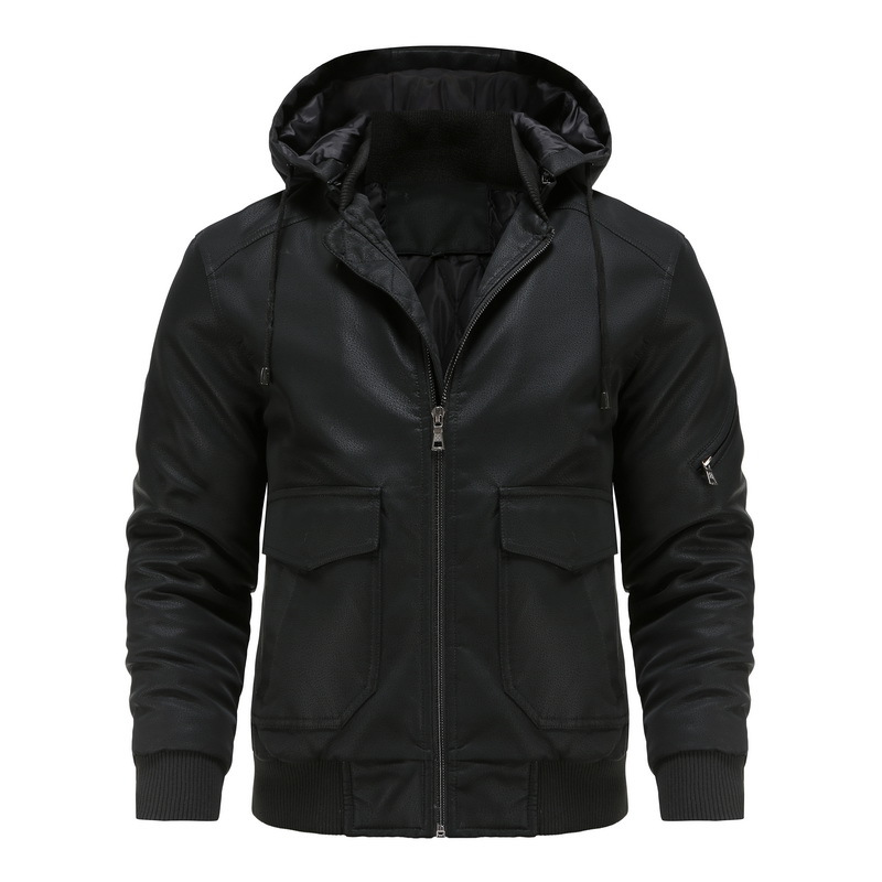 DANTE LEATHER HOODED JACKET