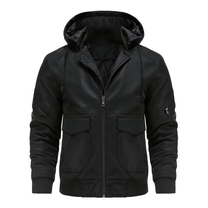 DANTE LEATHER HOODED JACKET