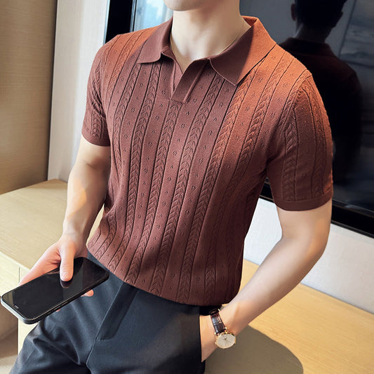 ENZO TEXURED KNIT POLO