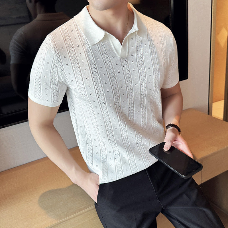 ENZO TEXURED KNIT POLO