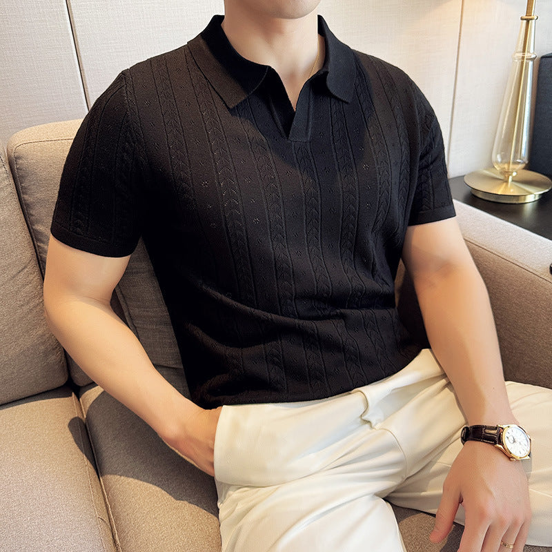 ENZO TEXURED KNIT POLO