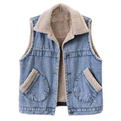 LÉNA SHERPA DENIM VEST