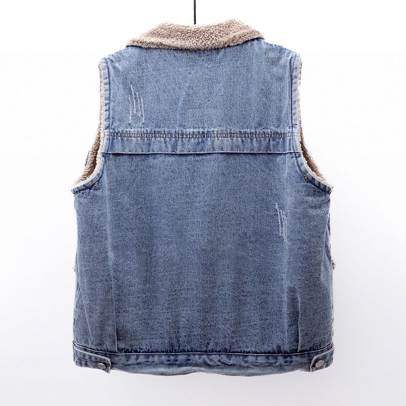 LÉNA SHERPA DENIM VEST