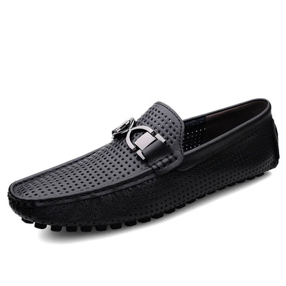 Lucent Perforated Driving Loafers