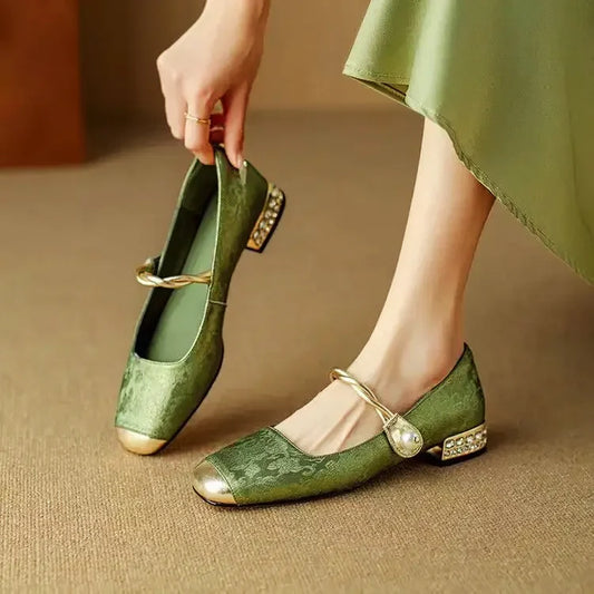 Valencia Jewel Heel Pumps