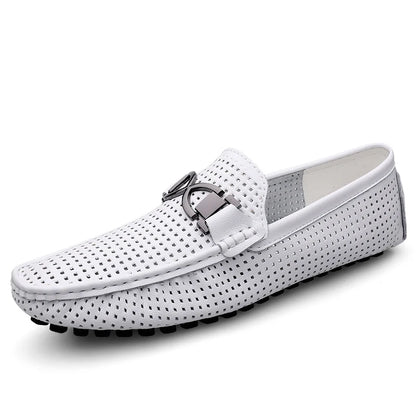 Lucent Perforated Driving Loafers