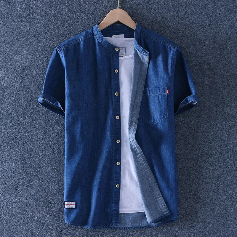 LEONE MANDARIN DEMIN SHIRT