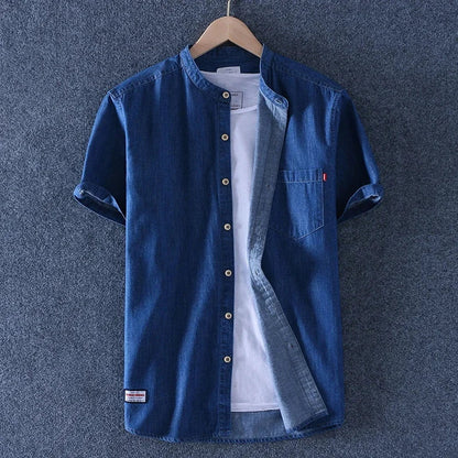LEONE MANDARIN DEMIN SHIRT