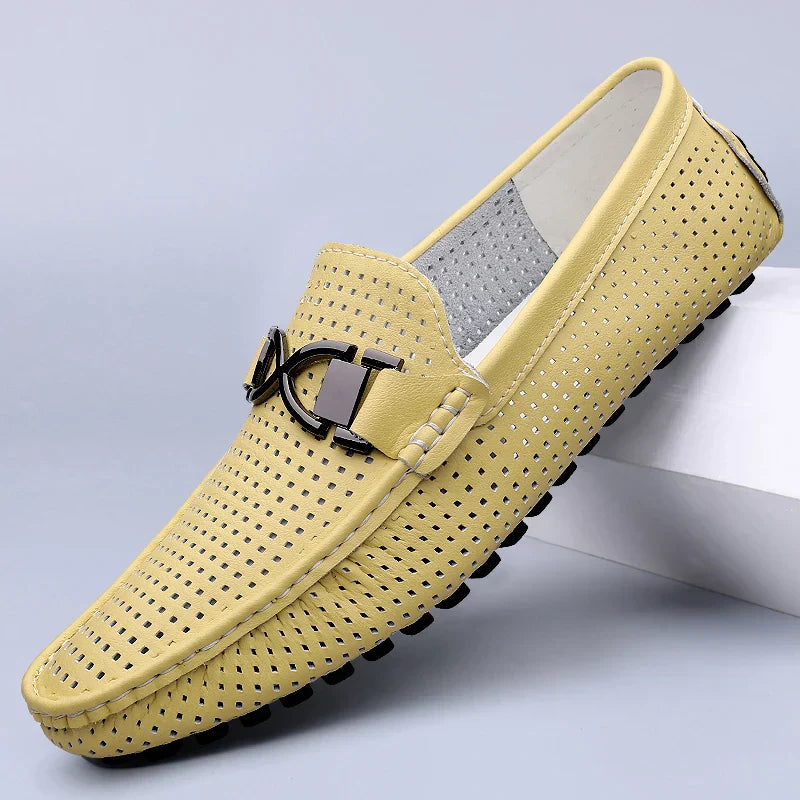 Lucent Perforated Driving Loafers