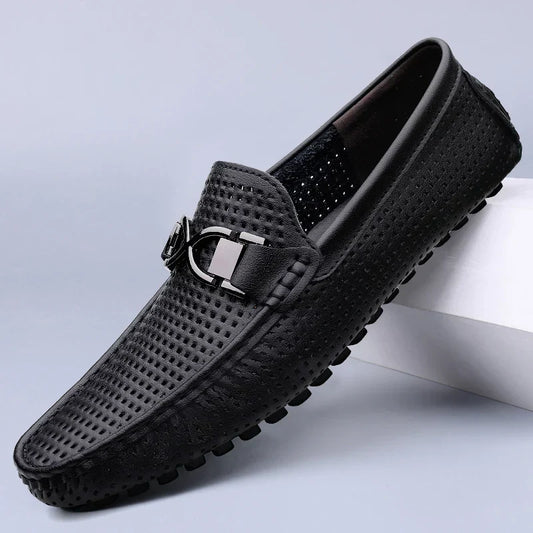 Lucent Perforated Driving Loafers